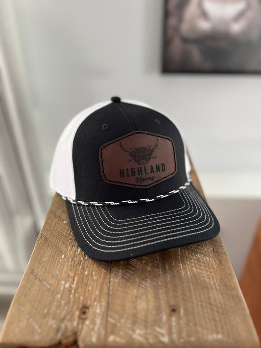 NEW - Black cap with rope