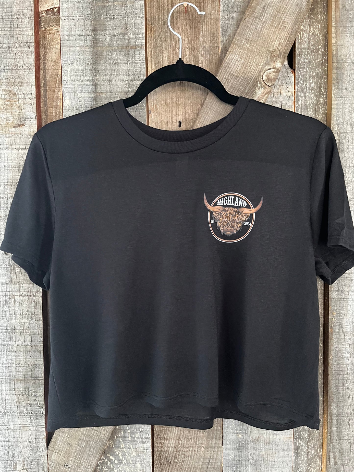 Highland Bull Black Crop Top
