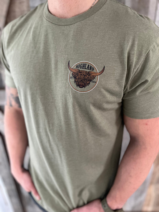 Highland Bull Olive T-Shirt