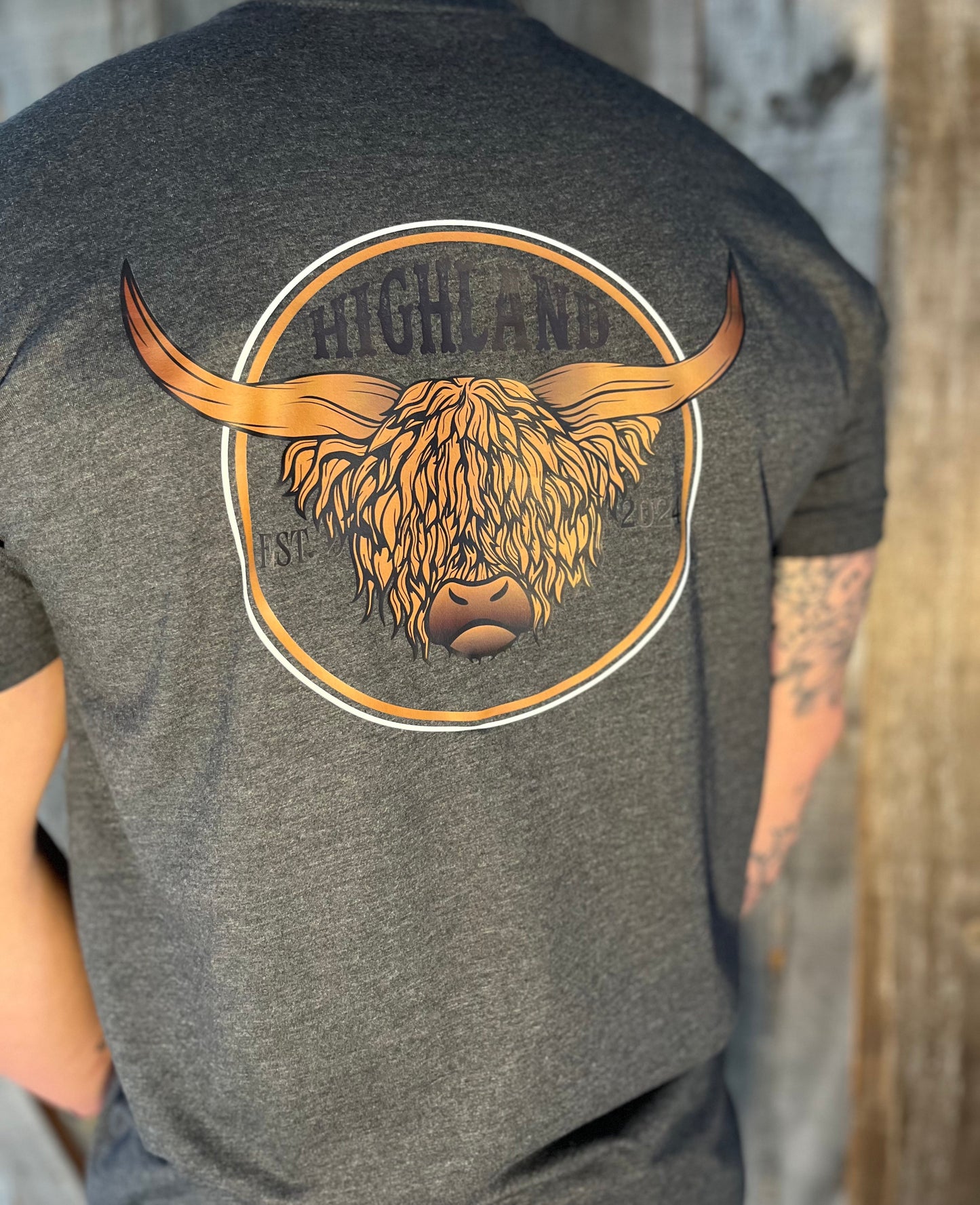 Highland Bull Grey T-shirt