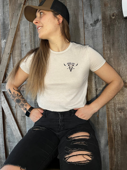 Highland Skull Crop Top Cream